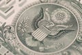 US one dollar, detail view. Royalty Free Stock Photo