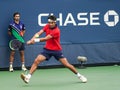 2021 US Open boys` singles champion Daniel Rincon of Spain in action during his quarterfinal match