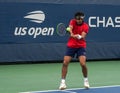 2021 US Open boys` singles champion Daniel Rincon of Spain in action during his quarterfinal match