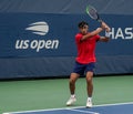 2021 US Open boys` singles champion Daniel Rincon of Spain in action during his quarterfinal match