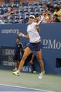US Open 2014 women doubles champion Ekaterina Makarova during final match at Billie Jean King National Tennis Center