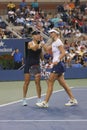 US Open 2014 women doubles champions Ekaterina Makarova and Elena Vesnina during final match