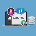 About us page concept icon data profile company