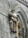 US Paratrooper dummy hanging from church tower to remember 82nd division airborne operations beginning of D-Day landings in Norman Royalty Free Stock Photo