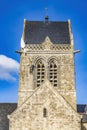 US Paratrooper Saint Mary Church St Marie Eglise Normandy France Royalty Free Stock Photo