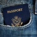 Us passport in jeans