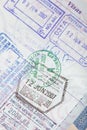 US Passport Visas Stamps Royalty Free Stock Photo