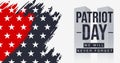 US Patriot Day Banner Design Representing Nine Eleven Incident.