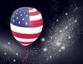 US Patriotic balloon on sparkling background. Colored Balloons specially for the Fourth of July. Memorial Day. Martin Luther King
