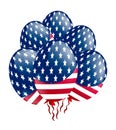 US Patriotic balloons. Colored Balloons specially for the Fourth of July