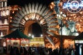 US Pavillon at the Global Village in Dubai, brightly lit