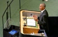 US President Barack Obama holds a speech, the General Assembly of the United Nations UN GA Royalty Free Stock Photo