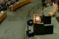 US President Barack Obama holds a speech, the General Assembly of the United Nations UN GA Royalty Free Stock Photo