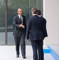 US President Barack Obama at the NATO summit in Newport Royalty Free Stock Photo