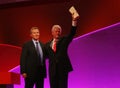 US president Bill Clinton and Tony Blair at a Labour conference in Manchester, UK.