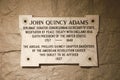US President John Quincy Adams Burial Memorial at United First Parish Church, Quincy, Massachusetts Royalty Free Stock Photo