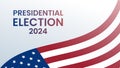 US presidential elections banner. US vote campaign banner with american flag.