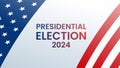 US presidential elections banner. US vote campaign banner with american flag.