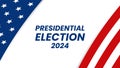 US presidential elections banner. US vote campaign banner with american flag.