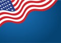 US Rippled Flag with Blue Background Royalty Free Stock Photo