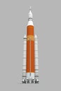 US rocket going to the moon - model and maps furnished by NASA