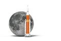 US rocket going to the moon - model and maps furnished by NASA