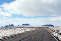 US Route 163 looking south to Monument Valley after a snowfall, Utah Royalty Free Stock Photo