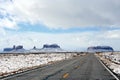 US Route 163 looking south to Monument Valley after a snowfall, Utah Royalty Free Stock Photo