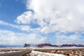 US Route 163 looking south to Monument Valley after a snowfall, Utah Royalty Free Stock Photo