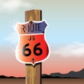 66 us route sign board. Vector illustration decorative design