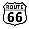 US route 66 sign. shield sign with route number and text symbol. United States Numbered Route. flat style