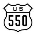 US route 550 sign