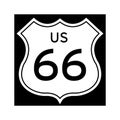 US 66 route sign. Vector illustration decorative design