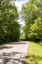 US Route 62 winding through the woods in Venango County, Pennsylvania, USA