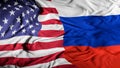 US - Russia Combined Flag | United States and Russia Relations Concept | American - Russian Relationship Cover Background