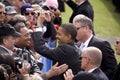 US Senator Barack Obama shakes hands