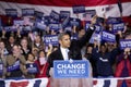 US Senator Barack Obama waving to crowd Royalty Free Stock Photo