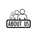 About us sign icon logo isolated on white background Royalty Free Stock Photo