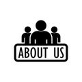 About us sign icon logo isolated on white background Royalty Free Stock Photo