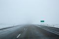 US snowing I 15 interstate snowed road in Nevada Royalty Free Stock Photo