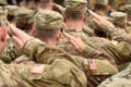 US soldier salute. US army. US troops. Military of USA Royalty Free Stock Photo