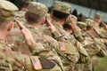 US soldier salute. US army. US troops. Military of USA Royalty Free Stock Photo