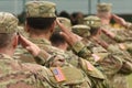 US soldier salute. US army. US troops. Military of USA Royalty Free Stock Photo