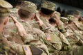 US soldier salute. US army. US troops. Military of USA. Veterans Day Royalty Free Stock Photo
