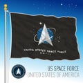 US Space Force official flag, United States, vector illustration Royalty Free Stock Photo