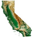 US state of California relief map