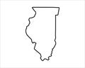 US state map. Illinois outline symbol. Vector illustration