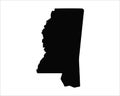 US state map. Mississippi silhouette symbol. Vector illustration