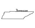 US state map. Tennessee outline symbol. Vector illustration