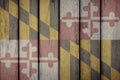 US State Maryland Flag Wooden Fence Royalty Free Stock Photo